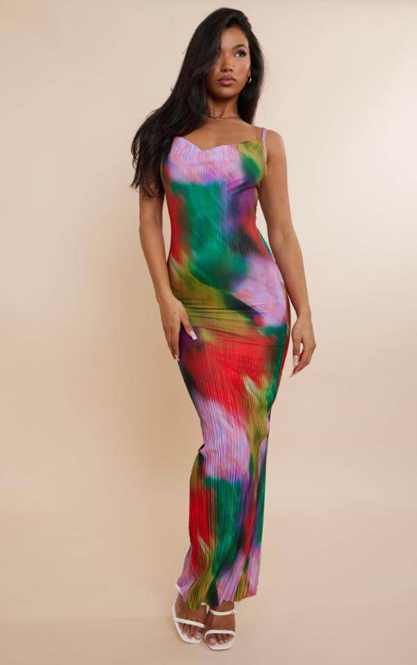 Multi Print Maxi Dress