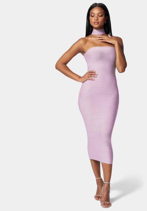 Purple Midi Dress Formal