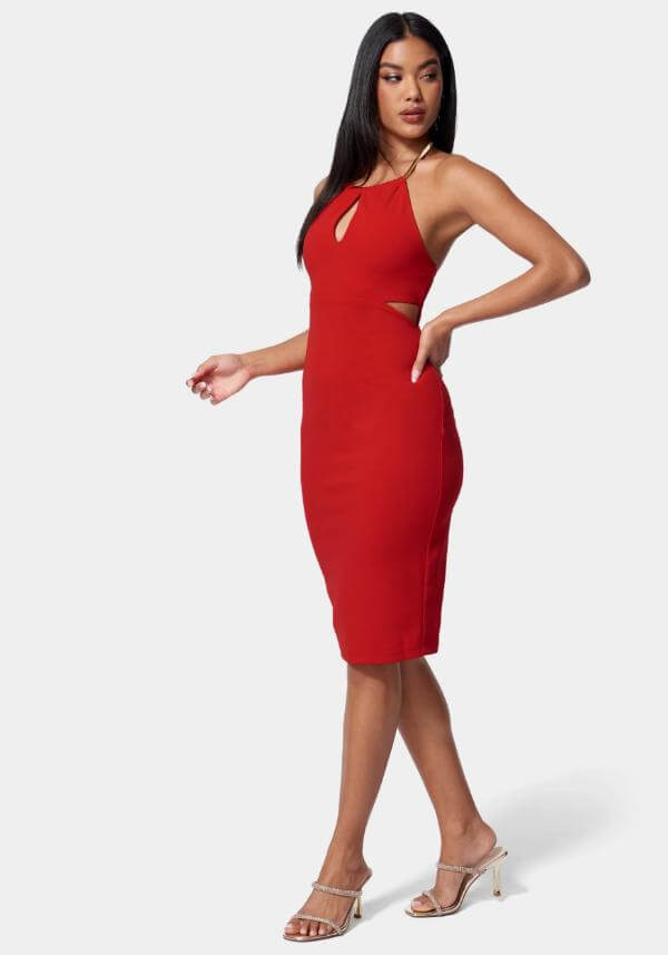 Red Midi Dress Outfit