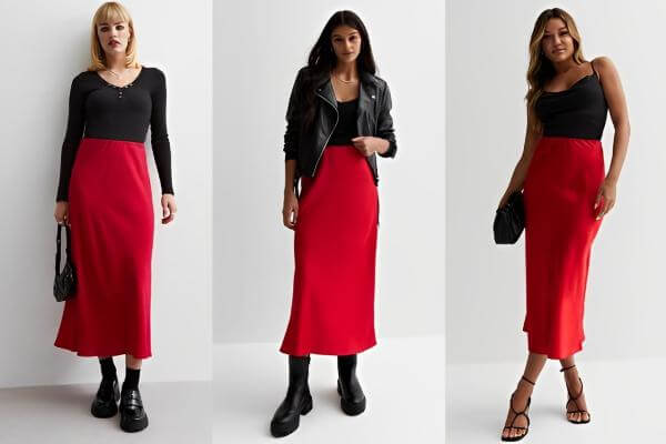 Red Midi Skirts