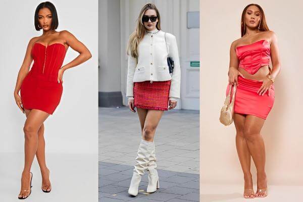 Red Short Skirt Outfit Ideas