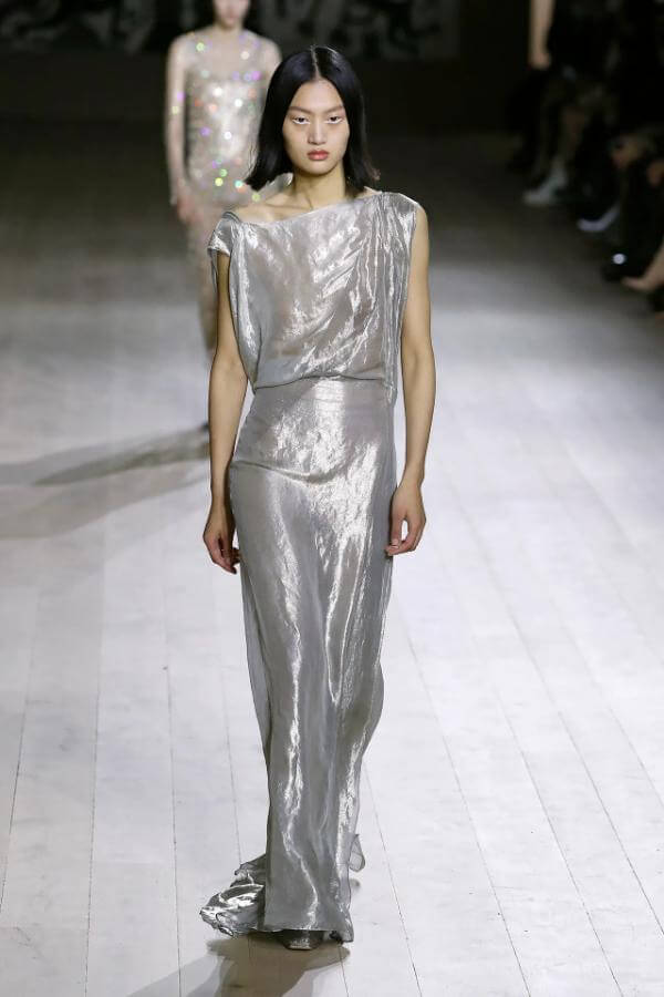 Silver Metallic Dress Haute Couture