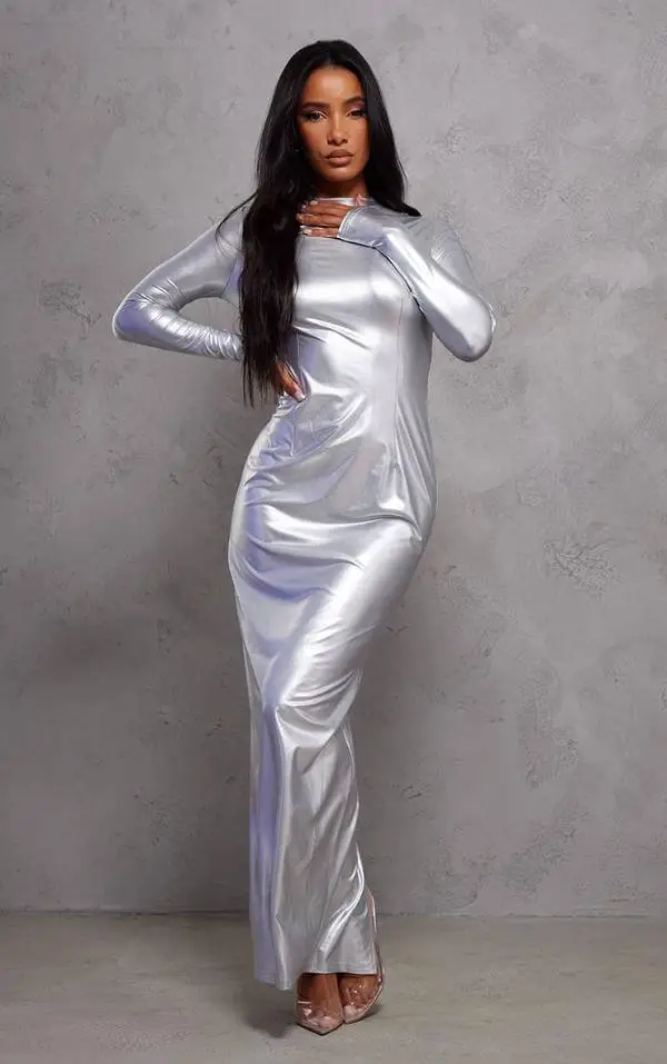 Silver Metallic Dress Outfit
