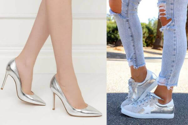 Silver Metallic Footwear