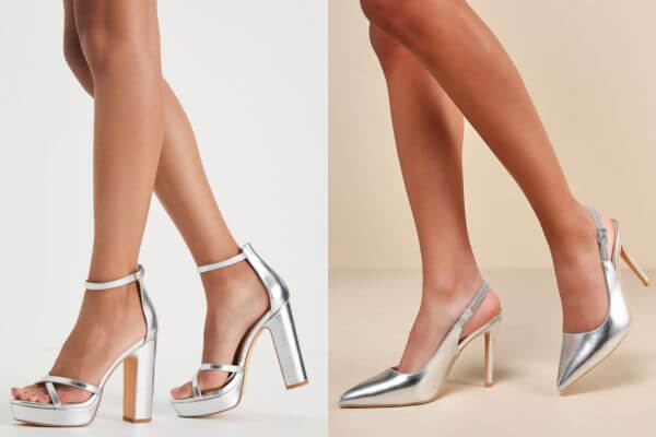 Silver Metallic Heels