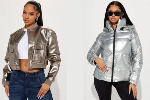 Silver Metallic Jacket Outfits