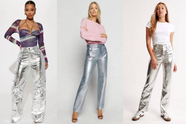 Silver Metallic Pants