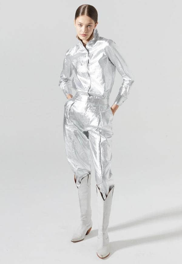 Silver Metallic Shirt Outfit Ideas