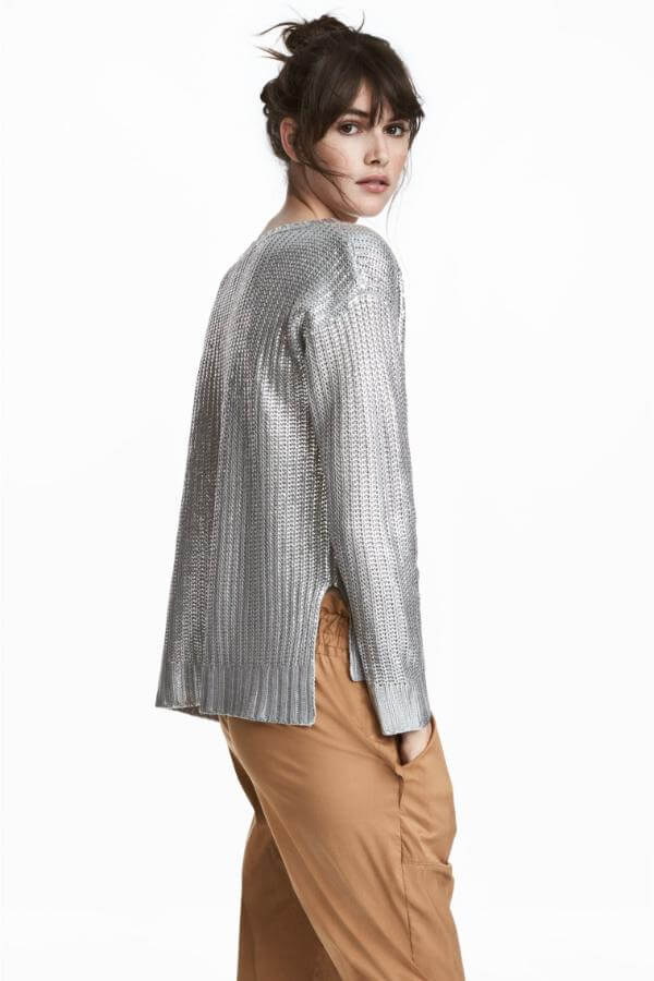 Silver Metallic Sweater