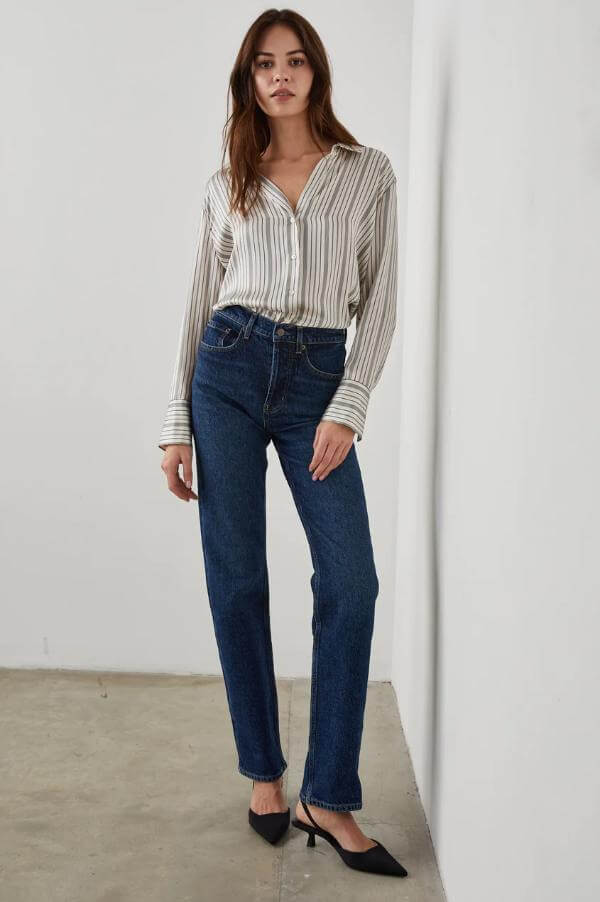 Stripe Shirt and Jeans Outfit