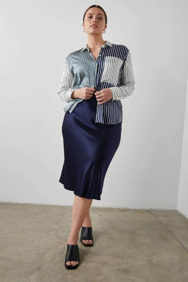 Stripe Shirt With Skirt