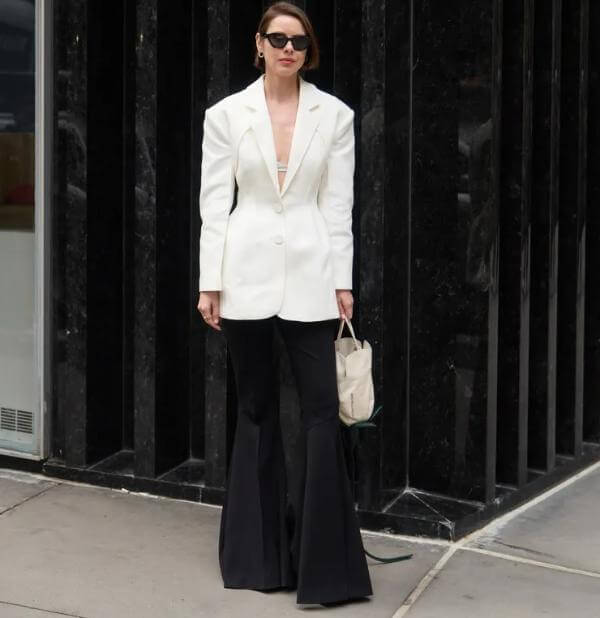 White Hourglass Blazer Outfit