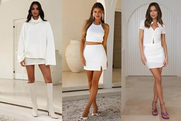 White Mini Skirt Outfit Ideas