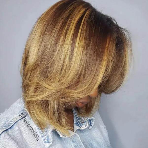 Caramel Mocha Balayage Short Hair