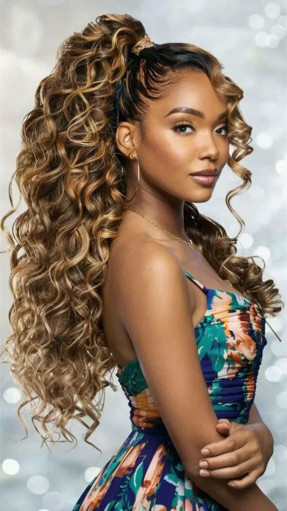 Curly Ponytail Weave