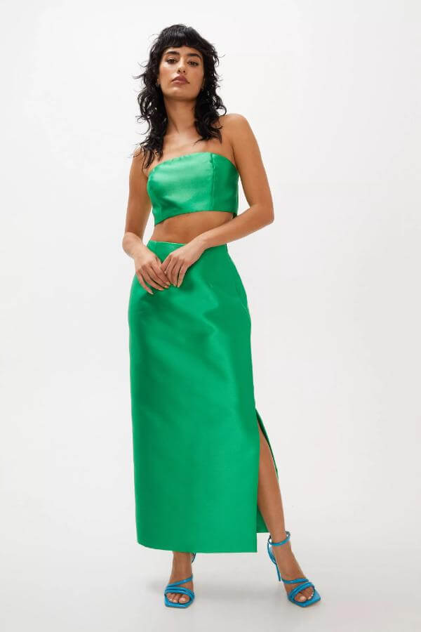 Green Long Skirt Outfit Summer