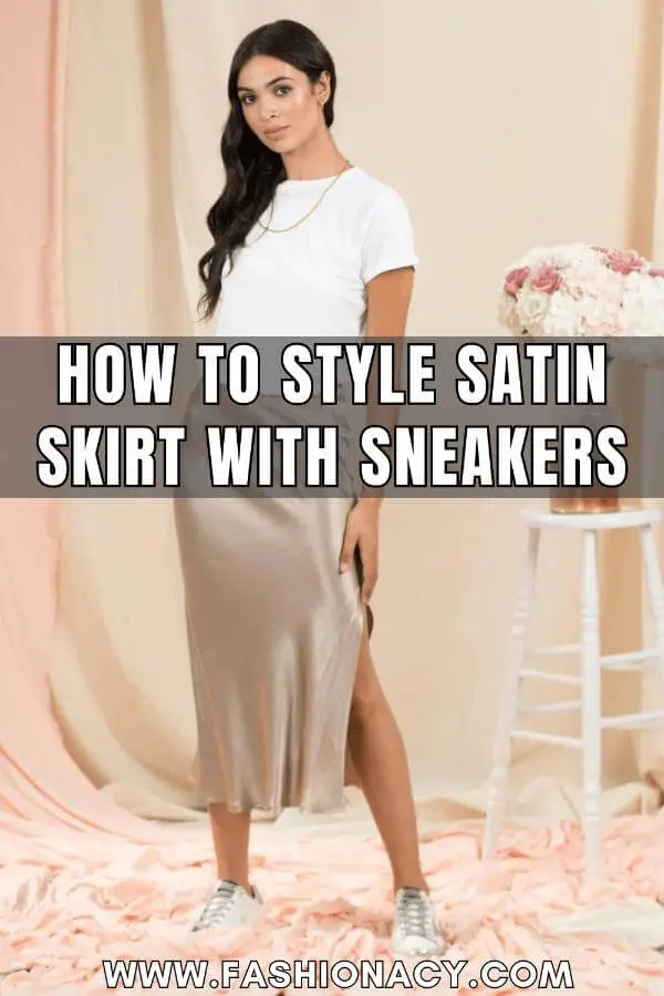 How to Style Satin Skirt With Sneakers