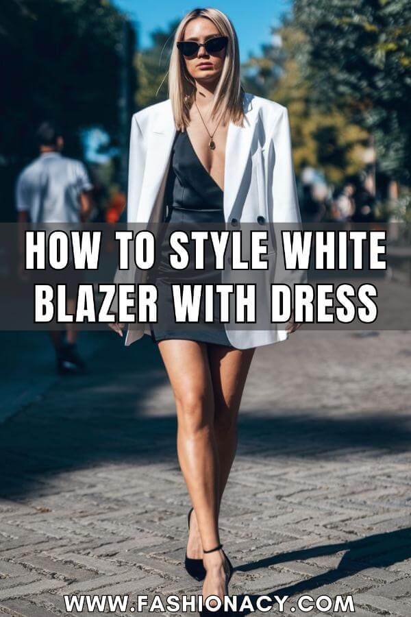 How to Style White Blazer With Dress