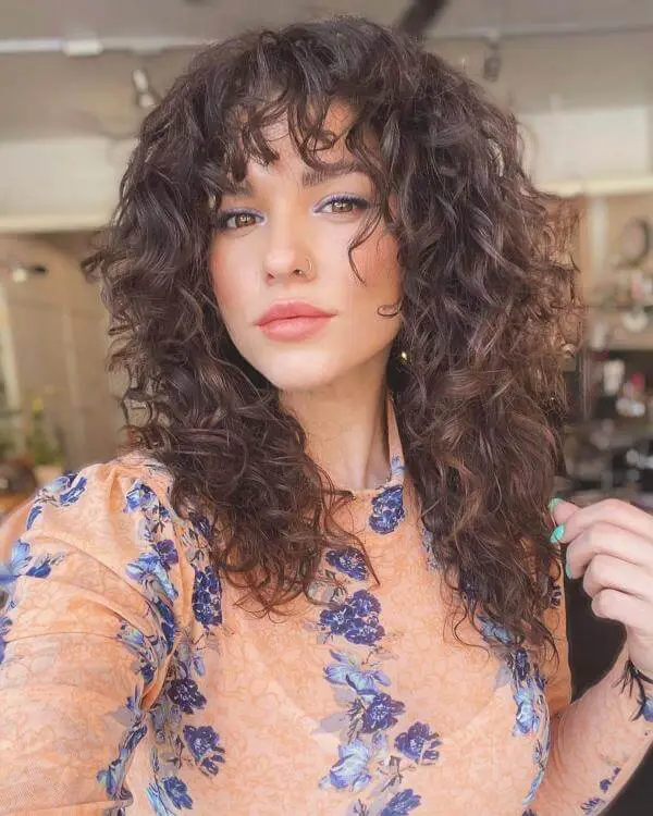 Super Wispy Bangs Curly Hair