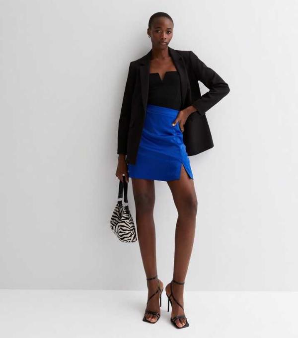 Blue Short Skirt Outfit Aesthetic