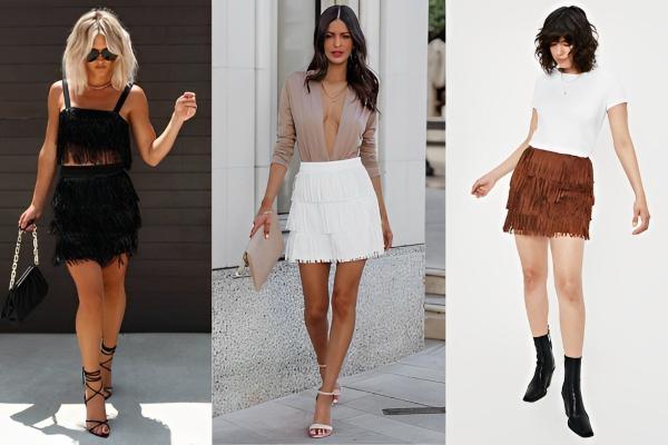 Fringe Mini Skirt Outfits