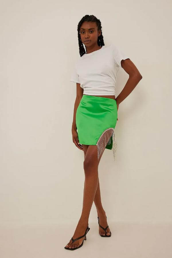 Green Mini Skirt Outfit Black Women
