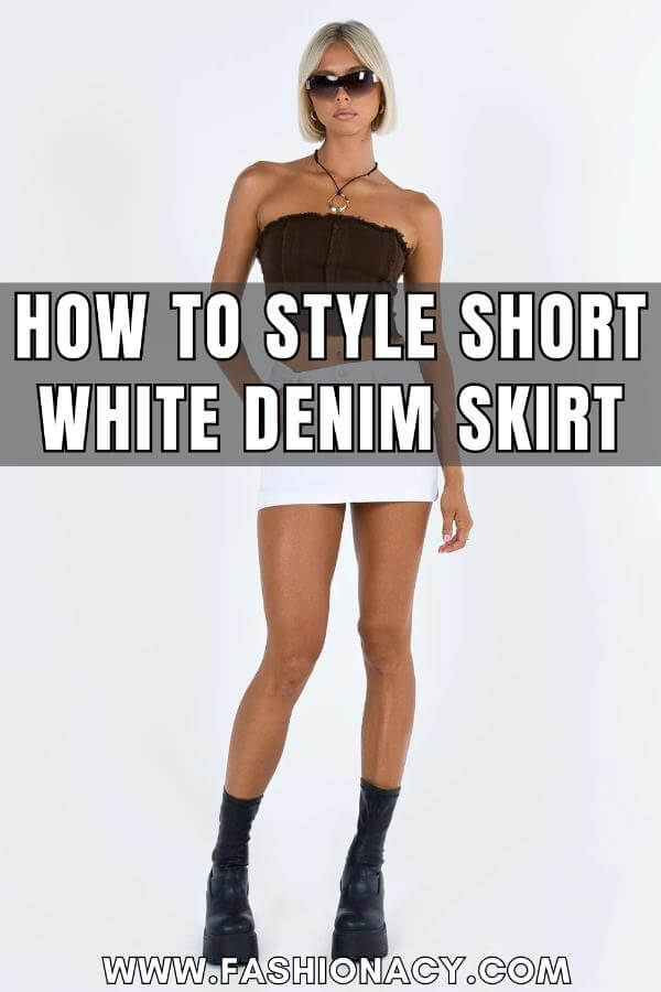 How to Style Short White Denim Skirt
