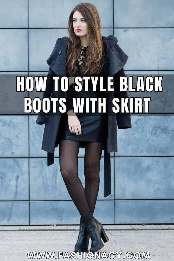 How to Style Black Boots With Skirt