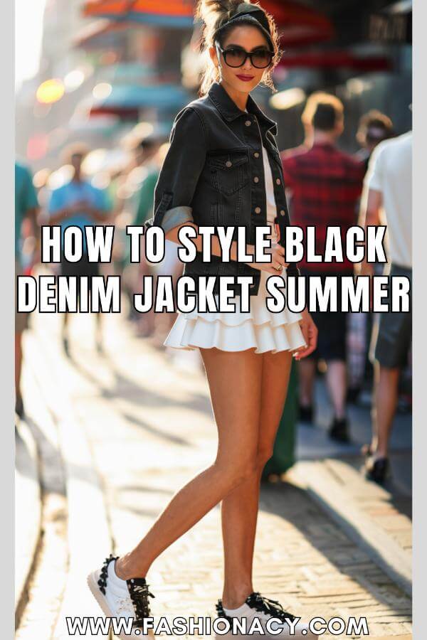 How to Style Black Denim Jacket Summer