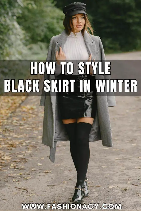 How to Style Black Skirt in Winter