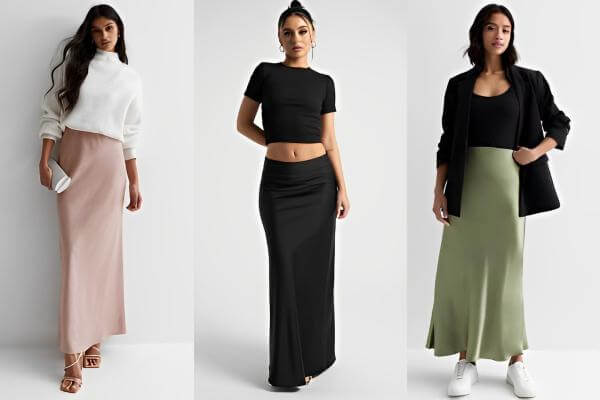 How to Style Long Satin Skirts