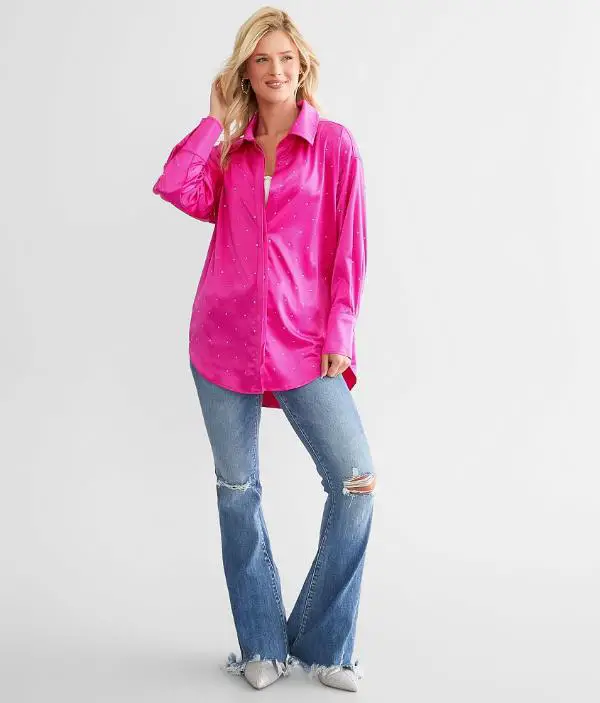 How to Style Pink Satin Blouse