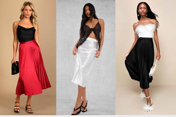 How to Style Satin Midi Skirts