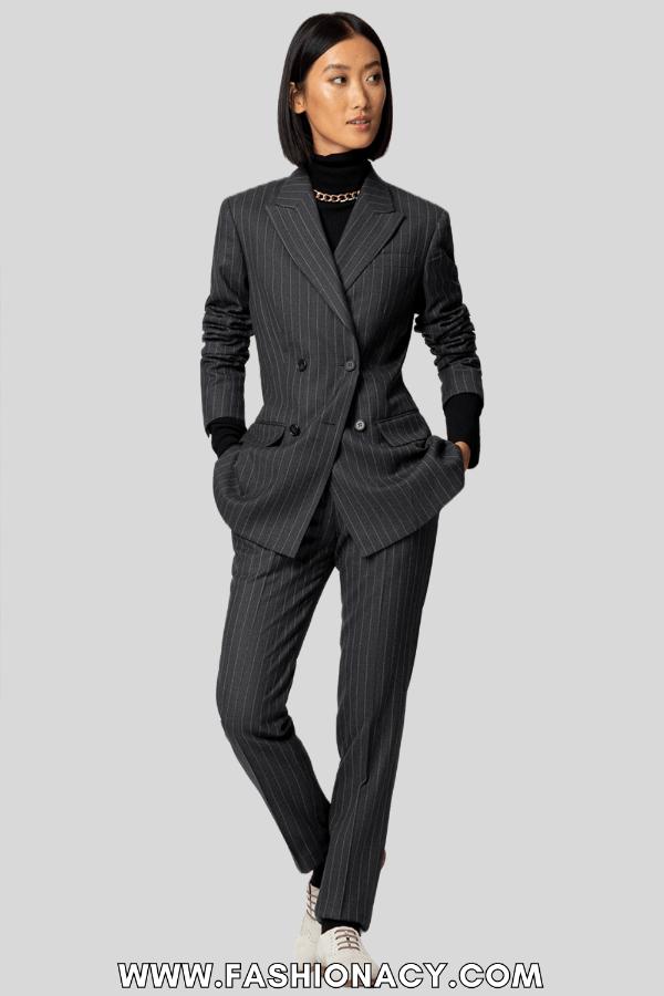 Pinstripe Suit Women Aesthetic