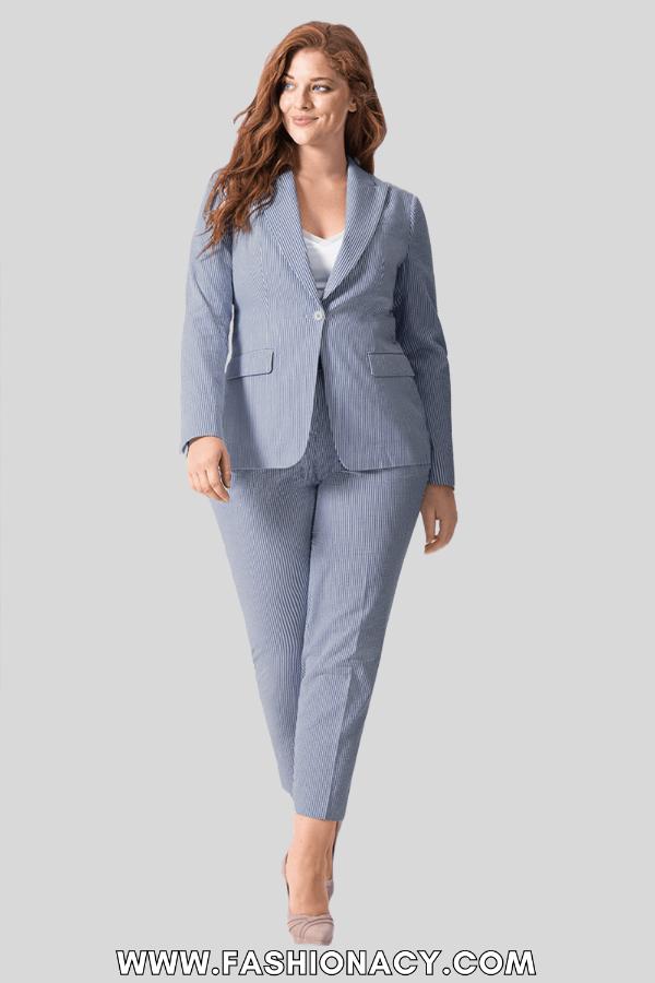 Pinstripe Suit Women Plus Size