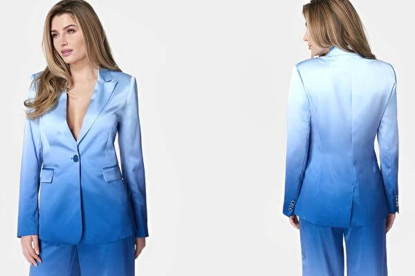 Blue Satin Jacket Outfit