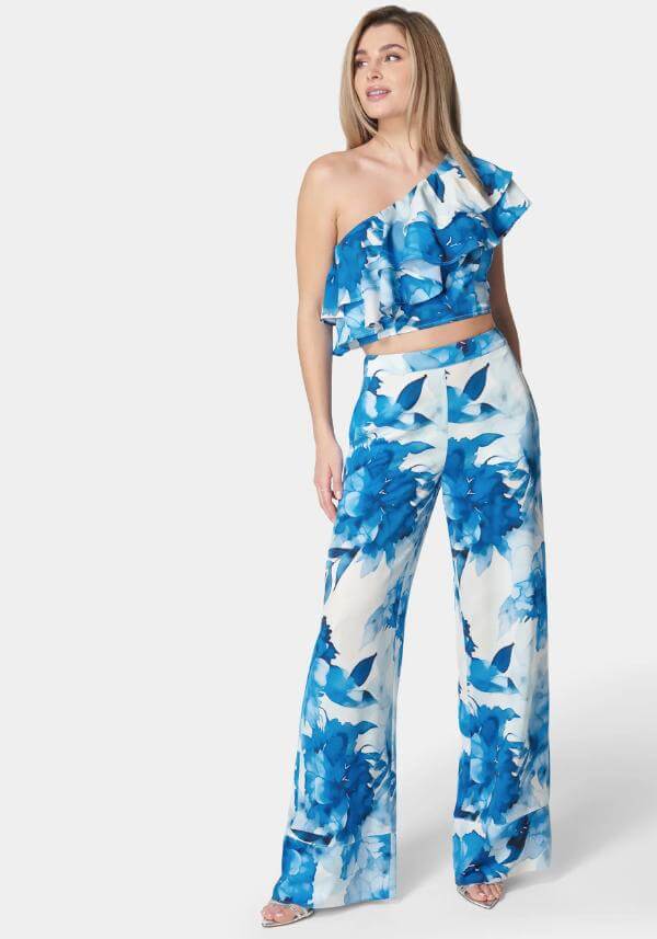 Satin Palazzo Pants and Top