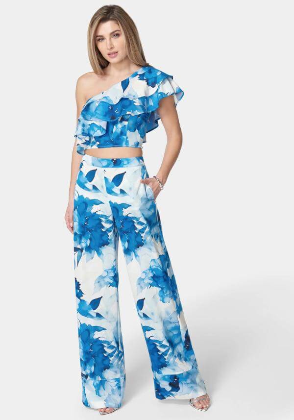 Satin Palazzo Pants Outfit Casual