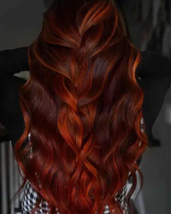 Warm Red Copper Balayage