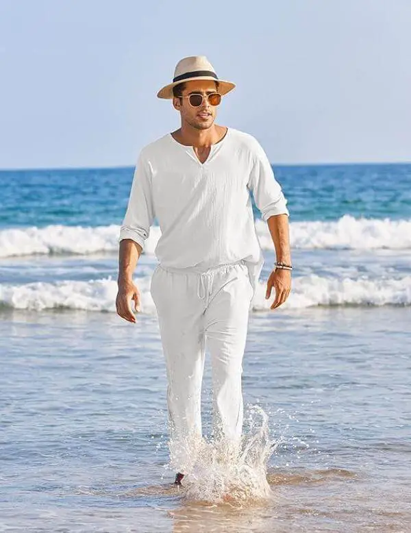 White Men's Beach Outfits