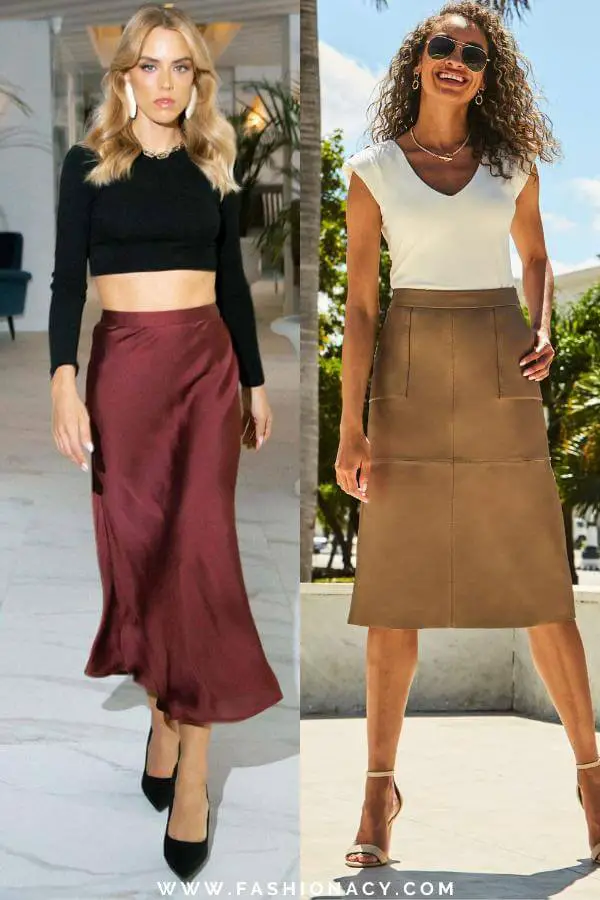 Brown Midi Skirt Outfit Summer 