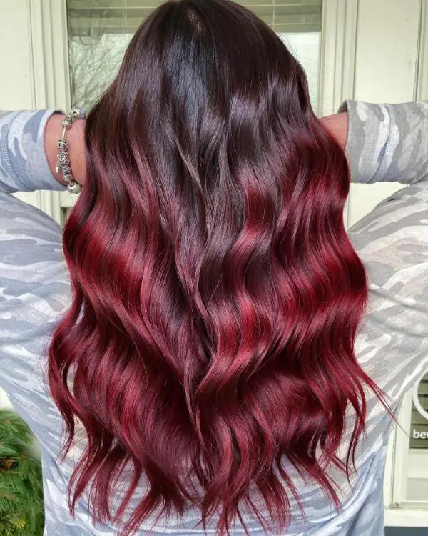 Brown to Red Ombre Hair