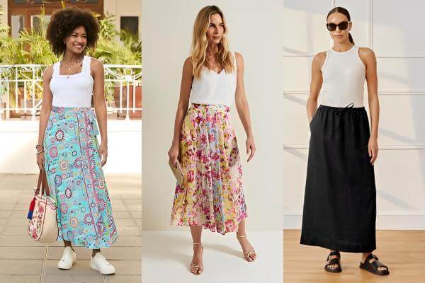 Midi Summer Skirts Women 