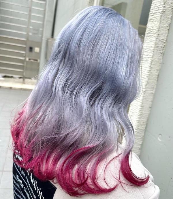 Pastel and Red Ombre Hair