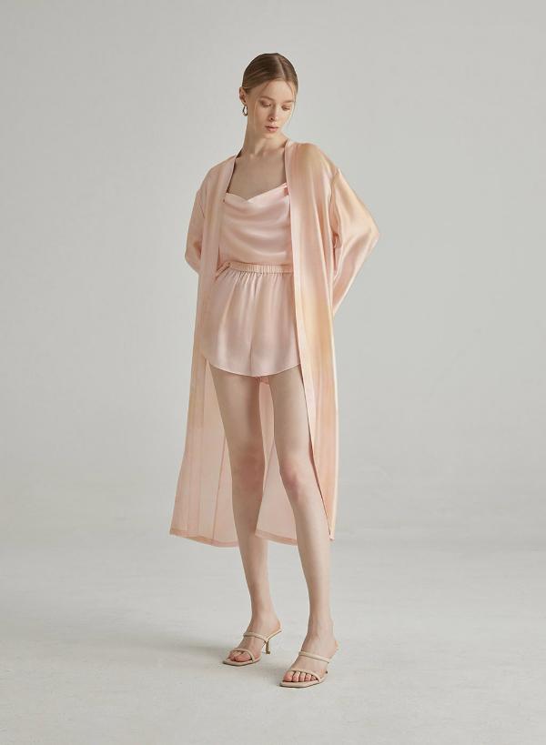 Pink Silk Pajama Set