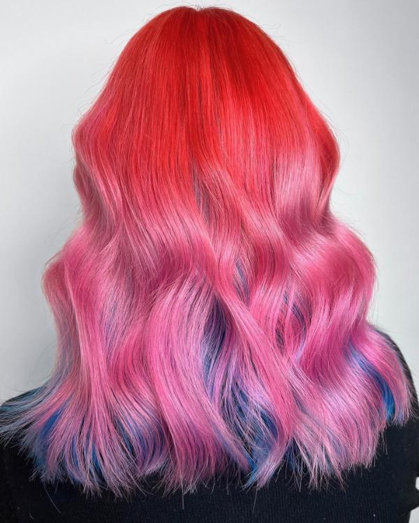 Red to Pink Ombre Hair