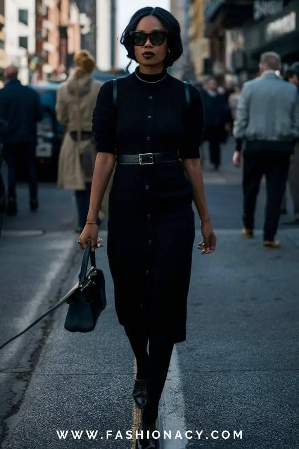 Black Dress With Tights Black Women