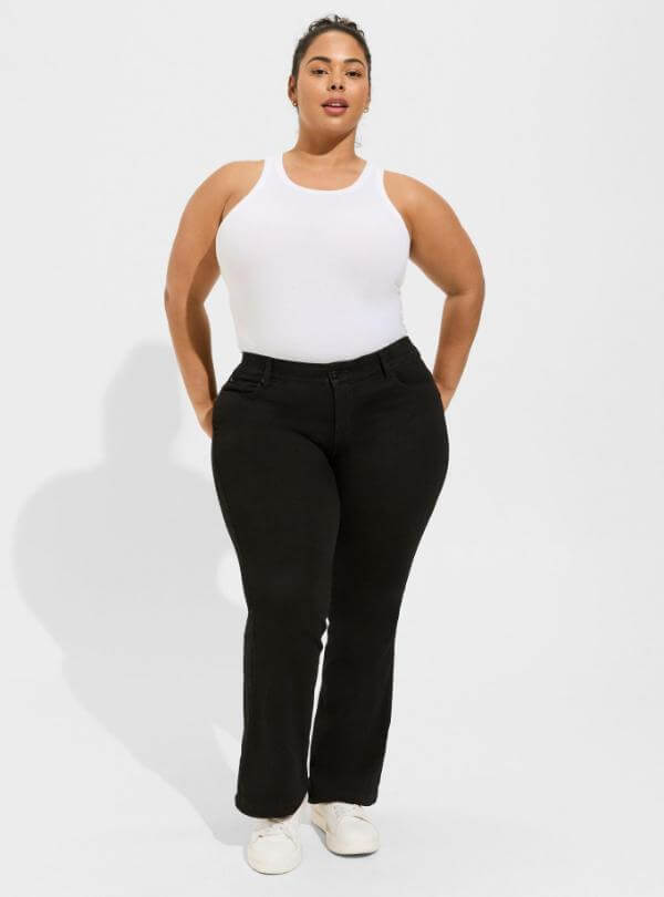 Curvy Women Jeans Black