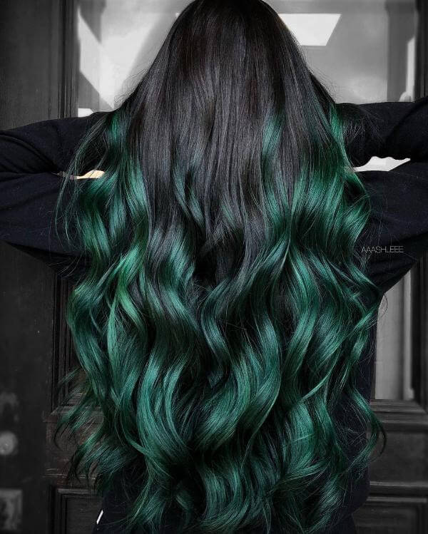 Green Ombre Hair Color