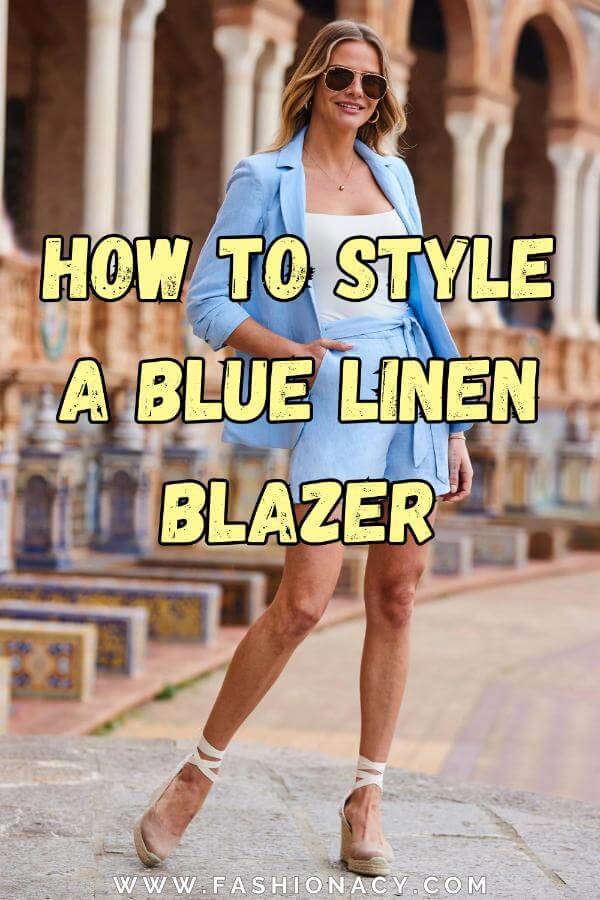 How to Style a Blue Linen Blazer
